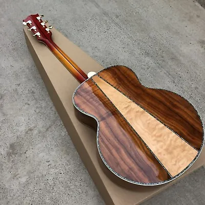 43 Inch Cherry Red Solid Spruce Acoustic Guitar Abalone Inlay Maple And Koa Back • $489