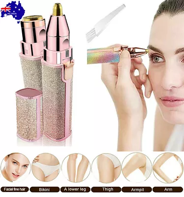 2in1 USB Rechargeable Electric Eyebrow Trimmer Face Razor Facial Epilator Shaver • $29.69