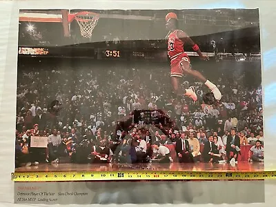 1992 Vintage Nike Michael Jordan 1988 NBA Slam Dunk Contest Poster 23x35 Bulls • $85