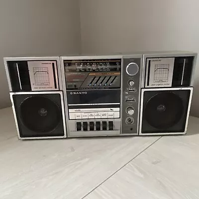 Vintage Sanyo M 9835K 1980s Boom Box AM/FM Cassette - Tested / Works **Read** • $299.99