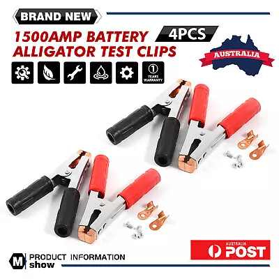 4x 1500A Heavy Duty Alligator Battery Clamps Jumper Lead Test Clips Connector • $30.05