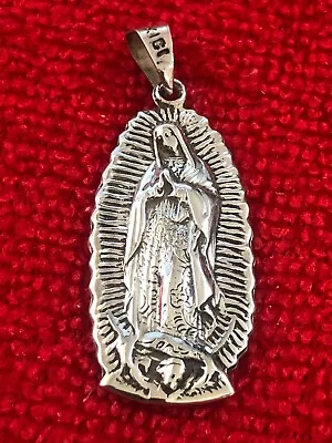 Religious 925 Sterling Silver Mexico CR-03 Mother Mary Pendant - 4g -w/free Ship • $22.50