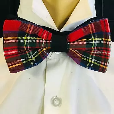 Red Tartan Scottish Clan Pre-tied Bow Tie Hair Bow Prom Bowtie Dickie Hogmanay • £9.99