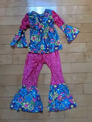 $9.99 • Buy  70s Retro Hippie Girl Child Costume Bell Bottoms Size Large 10-12
