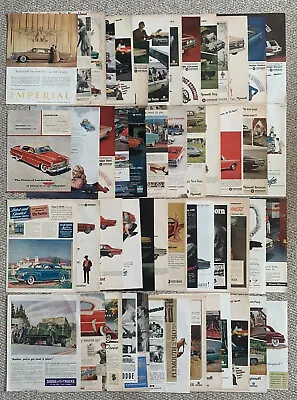 (50+) Vintage CHRYSLER CORPORATION Automobile Magazine Ads 1940s-1970s Huge Lot • $24