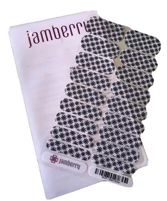 Jamberry Nail Wraps Silent Snow Full Sheet Black & White Winter Christmas 6U25 • $13.68