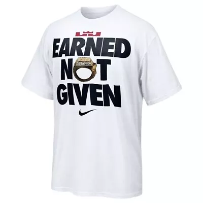 Nike Lebron Earned Not Given T Shirt XL NBA Miami Heat Championship Ring • $128.88