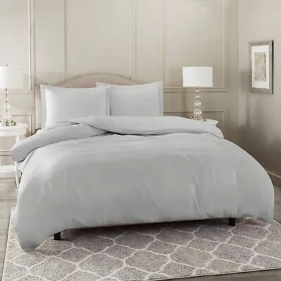 Duvet Cover Silver Gray Solid 100% Egyptian Cotton 800 TC Luxury 1 PCs Duvet Set • £58.24