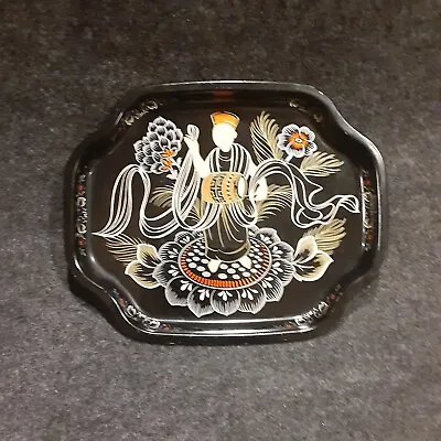 Vintage Elite Metal Trinket Tray Asian Scene Made In England The Drummer • $4.99