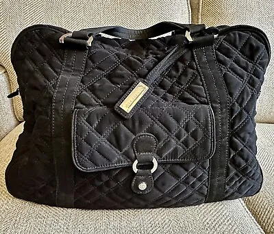 VERA BRADLEY Black Quilted Cotton Zebra Lined Weekender Tote • $28