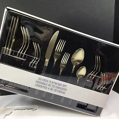 Disney Parks 50th Luxe Mickey Mouse Icon Black Gold Silverware Flatware 20 Piece • $159.95