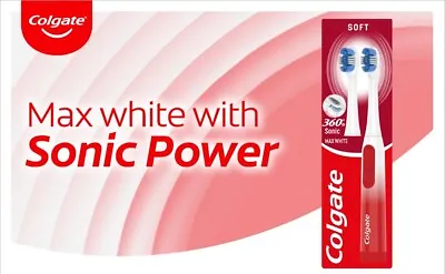 Colgate 360 Sonic Max White SOFT Battery Powered Toothbrush +1 Replacement Head • £13.99