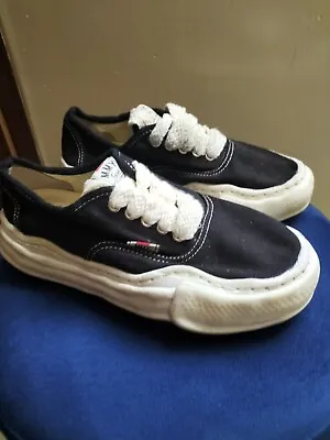 Maison Mihara Yasuhiro Black Canvas Low Top Sneakers Size 38 • $149