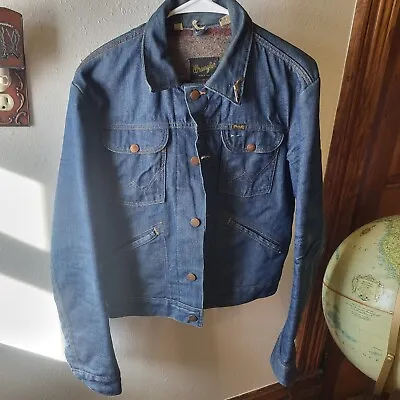 Vintage Western 60's Selvedge Blanket Lined Wrangler Denim Jacket Size 36 • $150