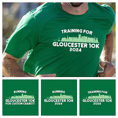 Running Gloucester 10k T Shirt Grandad Husband Dad Runner Birthday 2024 Gift Top • £13.99