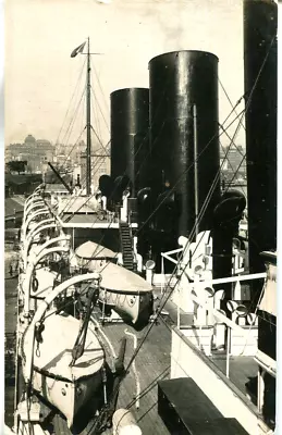 1960s Postcard Boat Deck View Of An Unidentified P & O Passenger Liner • £1.50