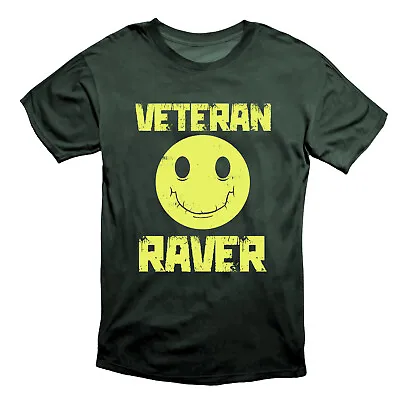 Veteran Raver Old School Acid House - Garage - Rave T Shirt Black • £18.49