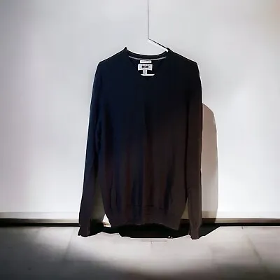 Joseph Abboud Extra Fine Merino Wool V-neck Stretch Sweater Men's Black XL • $12.95