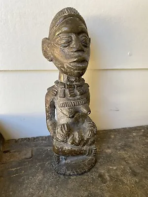 Old African Solid Bronze Statue Female With Child Fertility • $485