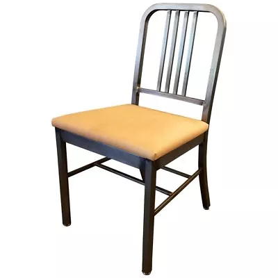 Industrial Machine Age Art Deco Brushed Steel Desk Chair • $650