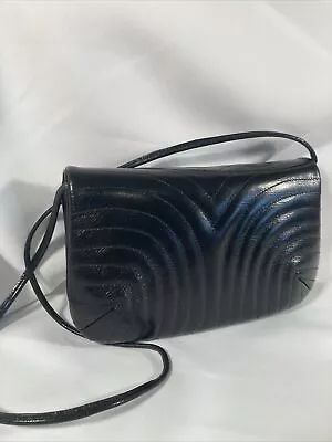 Vintage Artbag Madison Ave New York  Shoulder Bag  Purse Black Leather Handbag • $42