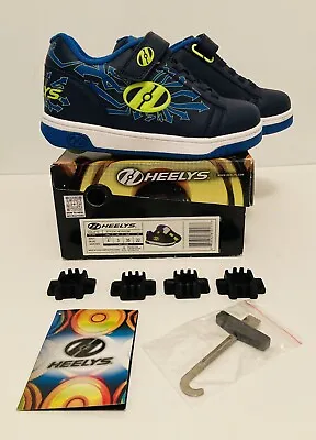 Heelys Dual Up X2 Blue Arrows Youth 4 Wheels Sneakers HE1000119K Complete Box • £20.10