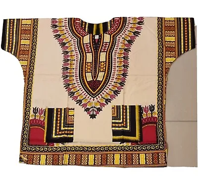 £12 • Buy Unisex Dashiki African Tribal Print Caftan Shirt Tan - XXL