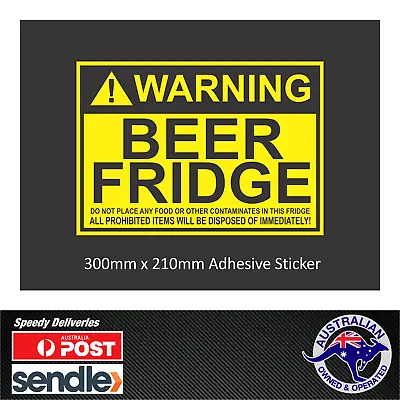 Warning Beer Fridge Decal Sticker Aussie • $11.31