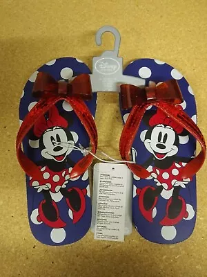 Disney Store Minnie Mouse Flip Flops For Girls 13/1 New • $12.98