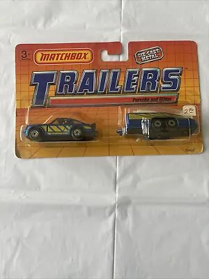 1990 Matchbox TP-122 TWIN PACK Blue Porsche Turbo&Glider Trailer SEALED • $48.49