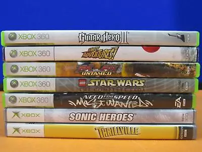 $69.99 • Buy Lot Of 7 Xbox 360 Games Lego Star Wars Need For Speed Sonic Heroes Thrillville