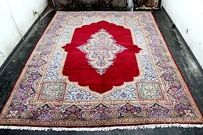 10X13 1960's EXQUISITE MINT 300+KPSI HAND KNOTTED VEGETABLE DYE WOOL KERMANN RUG • $0.99