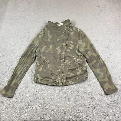 Anthropologie Marrakech Jacket Womens Size M Camouflage Side Zip Moto Cropped • $24.99