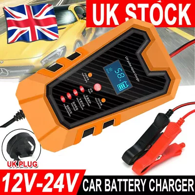 12V Intelligent Car Battery Charger Motorcycle Motorbike Automatic Smart Trickle • £12.59