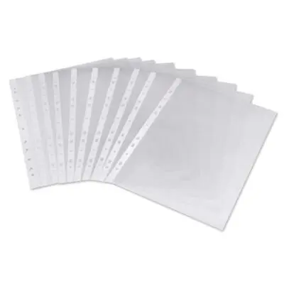 £3.75 • Buy A4 Clear Punched Poly Pockets Folders Filing Wallets Sleeves See Through W