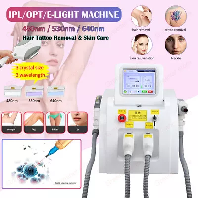 2IN1 IPL OPT Nd Yag E-light Laser Tattoo Hair Removal Machine Skin Rejuvenation • $1456.47