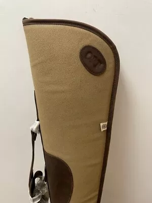 Teales Huntsman Oiled Leather And Khaki Canvas Gun Slip Up To 30″ – Zip Around • £110