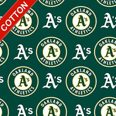 Oakland Athletics MLB Cotton Fabric - 58  Wide - Sold By The Yard & Bolt • $59.75
