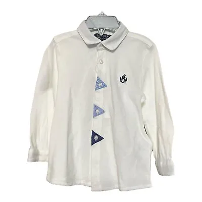 Mayoral Infant Boy White Long Sleeve Polo Shirt Size 12M New • $6.79