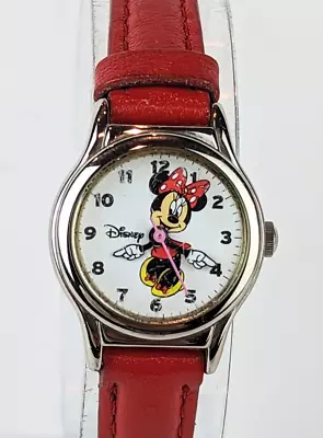 Minnie Mouse By Sii Girls Watch W Thin Leather Strap NEW BATT • $21.25