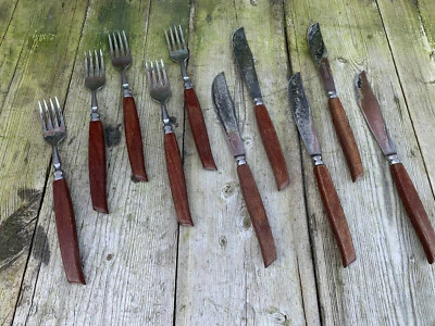£24.99 • Buy Vintage Teak Handles Mid Century Cutlery Spear Jackson
