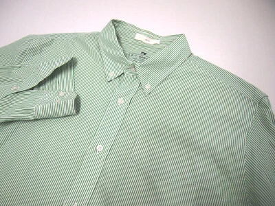$18.77 • Buy BD Baggies Mens Shirt L 1919 Green White Striped Long Sleeve Button Collared