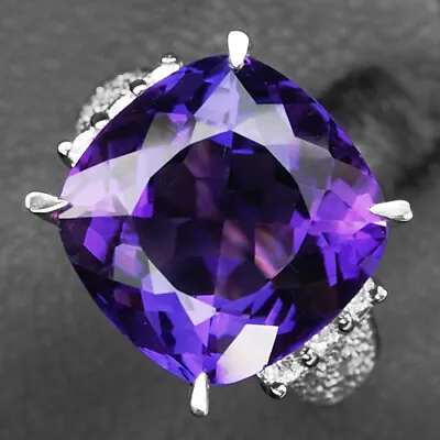 Amethyst Change Purple 11.63Ct.Sapp 925 Sterling Silver Ring Size 6.5 Fine Gift • $34.99