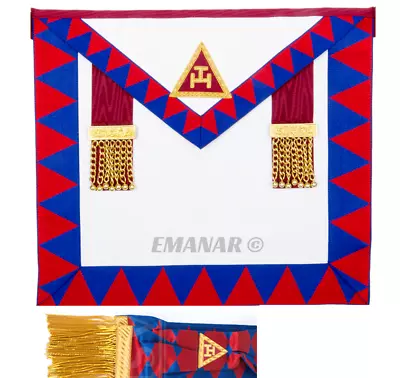 Masonic Royal Arch Principals Apron With Embroidered Taus Chapter RASash NEW • £12.49