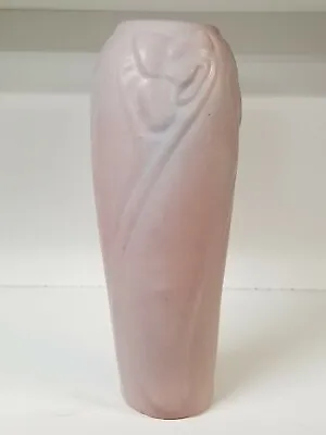 Signed Van Briggle Art Pottery Pink/Blue Daffodil Vase With Matte Finish • $160