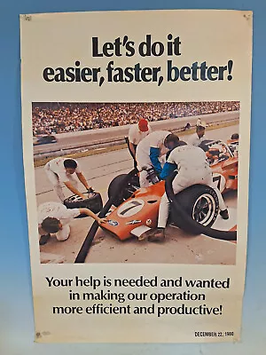 Dec 1980 Indy 500 Racing Poster Pit Crew Scene • $24.99