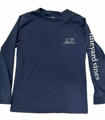 Vineyard Vines Boys Small 10-12 Navy Blue Whale L/S Tshirt  • $9.99