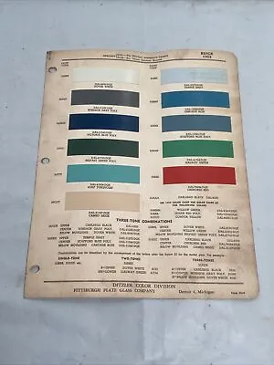 Vintage Dupont 1955 Buick Paint Color Chart Catalog Page • $12.98