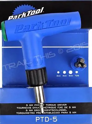 Park Tool PTD-5 5Nm Bicycle Torque Driver Wrench L-Handle Preset 4-Bits Hex T25 • $43.90