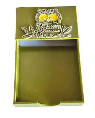 Vintage Springbok Green OWL Notepad Or Sticky Notes Holder Plastic • $9